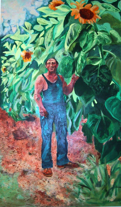 My father in his garden.